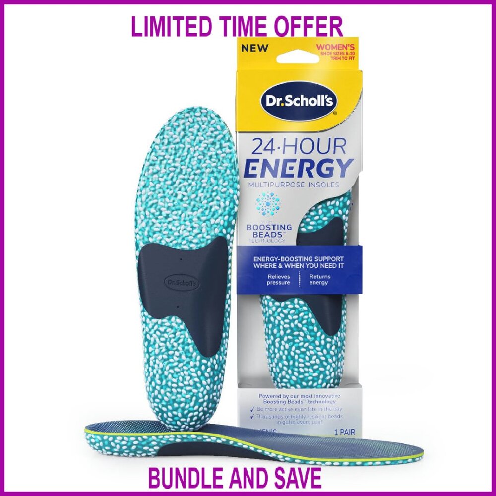Memory Foam Gel Insoles Women's Size 6-10 Energy Return Foot Relief